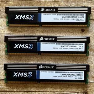 Corsair‎ XMS3 12GB 3x4GB DDR3 1333MHz Desktop RAM CMX12GX3M3A1333C9 Memory Kit